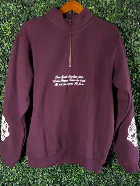 Darc Sport Heaven Mockneck Quarter Zip Sweatshirt Purple Dusk Size Small NWT